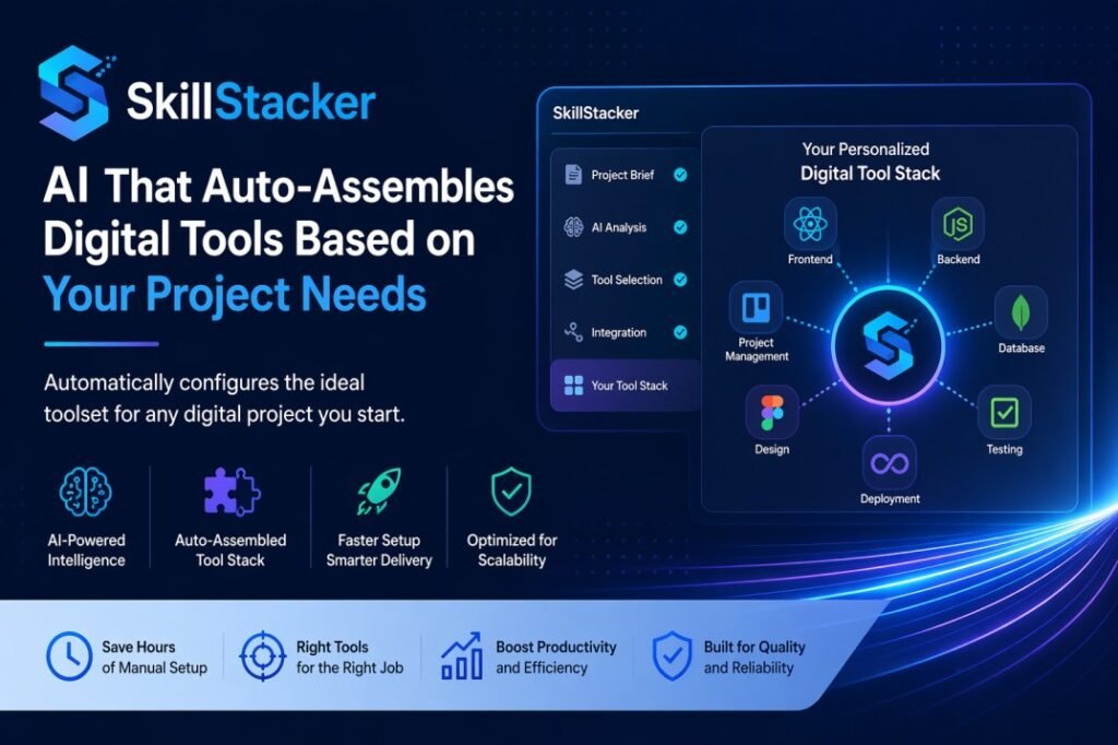 SkillStacker AI automatically assembling digital tools for project workflow