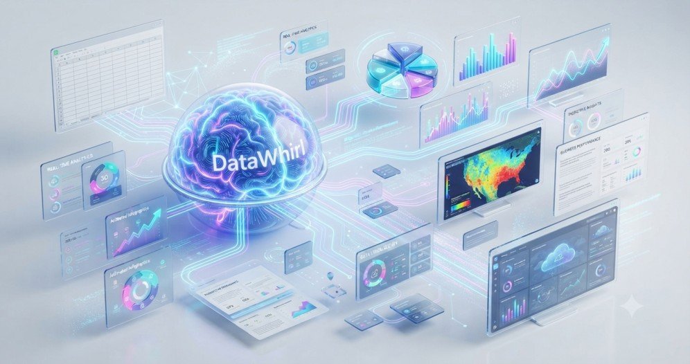 DataWhirl intelligent analytics creating infographics from spreadsheet data