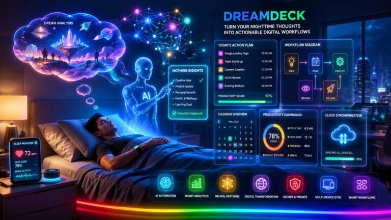 DreamDeck AI converting nighttime dreams into actionable digital workflows