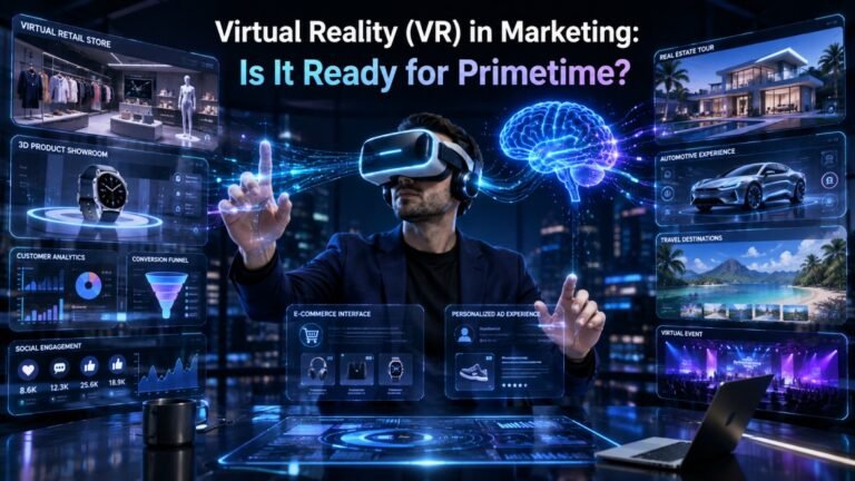 Virtual Reality in marketing with immersive advertising, analytics, and customer experiences